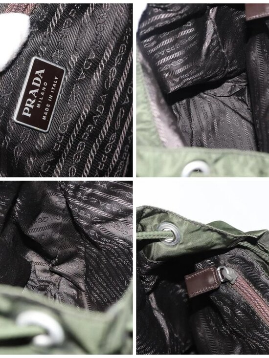 PRADA Backpack Nylon Green Silver Auth 163822 main image 8
